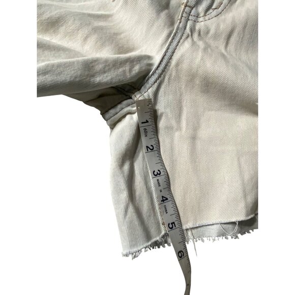 BDG Dropped Waist 24" Waist Destroyed Denim Shorts Blue Distressed Frayed Hem - Picture 6 of 9